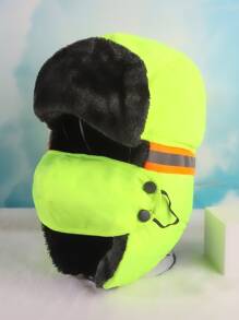 男士雷鋒帽帶口罩 - 青檸色 - 查看 1