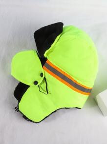 男士雷鋒帽帶口罩 - 青檸色 - 查看 2