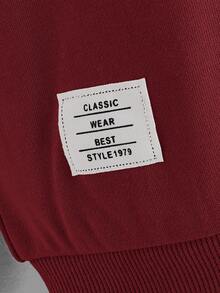 SHEIN Boys Patched Detail 2 In 1 Pullover - Burgundy - View 3