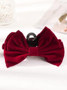 Bow Decor Hair Claw - Burgundy - View 4