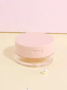 1pc Empty Loose Powder Container With Puff, Plastic Loose Face Powder Compact Case Cosmetic, Refillable Powder Puff Box Loose Powder Box With Sifter - Baby Pink - View 9