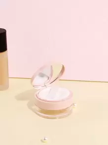 1pc Empty Loose Powder Container With Puff, Plastic Loose Face Powder Compact Case Cosmetic, Refillable Powder Puff Box Loose Powder Box With Sifter - Baby Pink - View 10