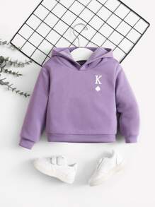 SHEIN Baby Boy Playing Card Print Sweatshirt - Lilac Purple - View 1