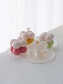 1pc Geometric Silicone Mold, Cube Shaped Candle Silicone Mold, White Silicone Cube Candle Mold For DIY