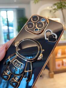 太空人設計手機殼 + 手機支架，適用於 iPhone 11、iPhone 13、iPhone 14 Pro Max - 彩色 - 查看 4