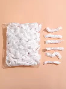 Mũ tắm dùng một lần, 100 chiếc mũ tắm lớn hơn dày trong suốt chống nước bằng nhựa đàn hồi mũ tắm cho phụ nữ, phụ kiện du lịch khách sạn chăm sóc tóc dưỡng ẩm sâu đồ dùng vệ sinh - Trong sáng - Xem 1