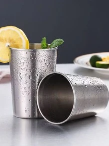 1 pieza Taza de acero inoxidable - Plateado - Ver 1