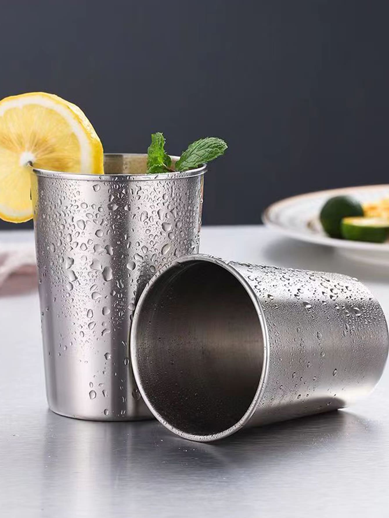 1 pieza Taza de acero inoxidable - Plateado - Ver 1