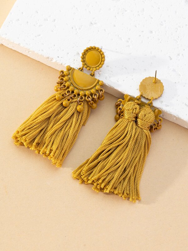 Tassel Decor Drop Earrings SHEIN UK