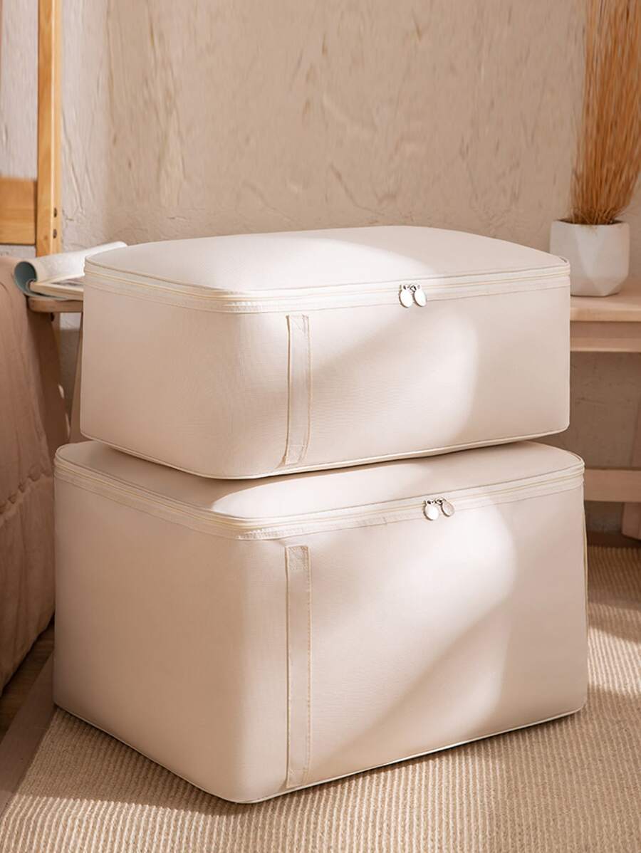 1pc Solid Quilt Storage Bag  Decorations   Autumn Decor Festival Decor Room Decor Home Decor Fall Decor Bedroom Decor - Beige - View 1