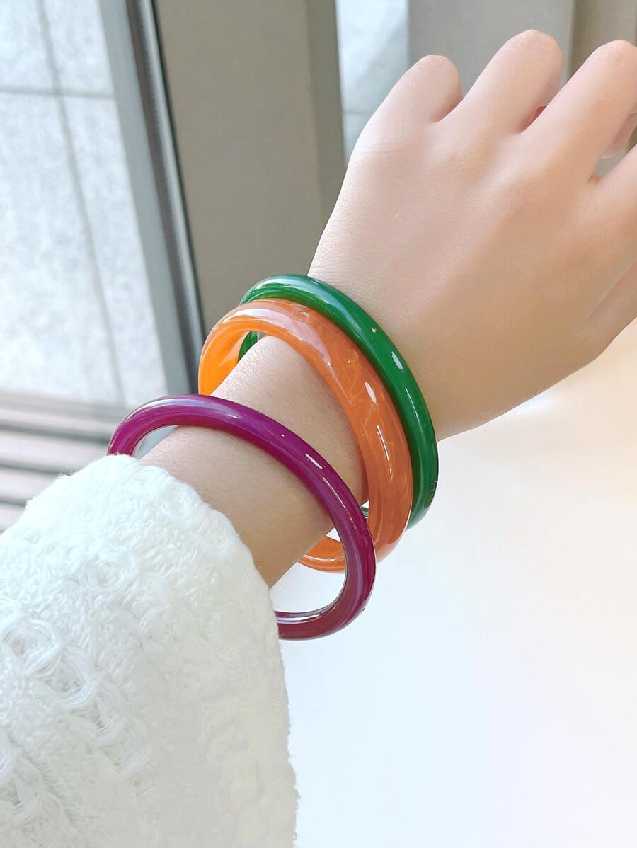 3 chiếc vòng tay rắn tối giản - Nhiều màu - Xem 1