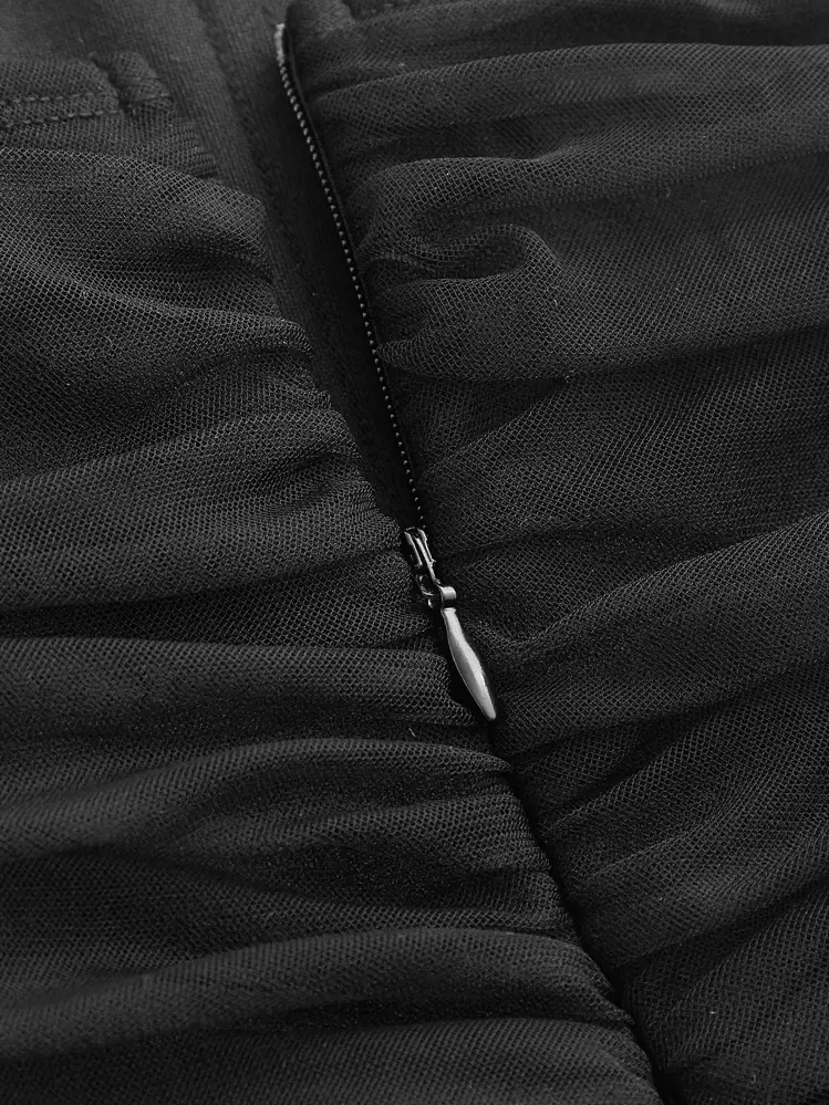 SHEIN MOD Vestido Tubo Tubo Malha - Preto - Visão 5