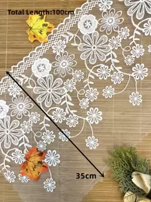 اكسسوارات ملابس DIY مطرزة بالزهور ذات لون واحد، مناسبة لديكور الملابس