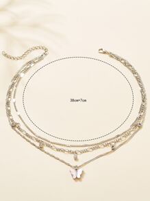 Collana a catena a strati con decorato farfalla