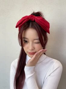 DAZY Bow Decor Headband - Red - View 4