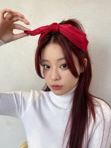 DAZY Bow Decor Headband - Red - View 6