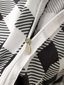 Buffalo Plaid & Rainbow Print Duvet Cover Set Without Filler - Multicolor - View 4