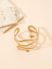 Rhinestone Decor Snake Design Arm Cuff