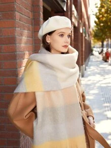 LEAJOURNO. khăn quàng viền tua rua colorblock - Nhiều màu - Xem 4