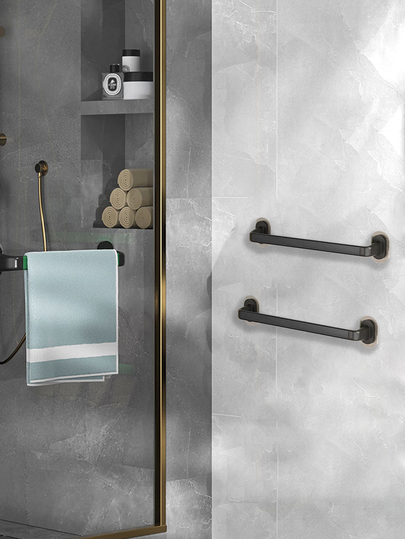 1入組免打孔毛巾杆