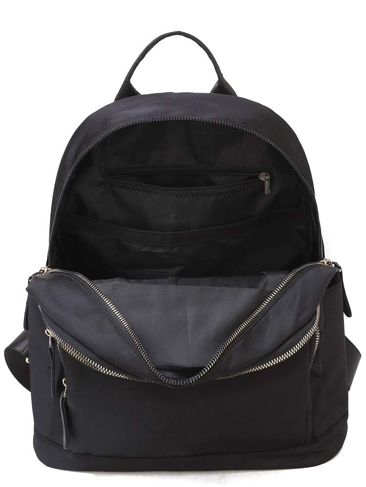 Waterproof, Lightweight Minimalist Double Zipper Backpack School Backpack Lightweight, Portable, Classic, Casual For Teen Girls Women College Students, Rookies & White-Collar Workers College, Outdoors, Travel, Outings, Office Classic Casual, Suitable For Teen Girls Women College Students, White-Collar Workers, Perfect For Back To School, First Day Of School, Middle School, High School