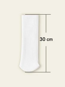 Toddler Kids Solid Plush Lined Crew Socks - White - View 4