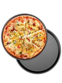 1 pieza Pan de pizza redondo liso - Negro - Ver 1