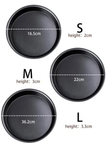 1 pieza Pan de pizza redondo liso - Negro - Ver 3