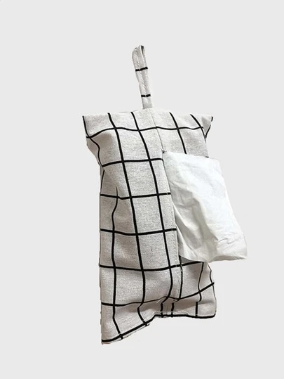 1 件白色格子织物壁挂式纸巾架，亚麻餐巾分配器收纳盒，适用于家庭装饰、汽车、家居用品、桌子、家居装饰、家居组织和储存、房间装饰、卧室房间装饰、厨房配件、厨房工具、收纳盒厨房、旅行、节日、纸巾盒架、餐巾架、节日家庭聚会、厨房餐桌装饰适用于家庭厨房卧室客厅餐厅、家居装饰配件、装饰盒、女性婚礼礼物、夏季旅行节日必备品