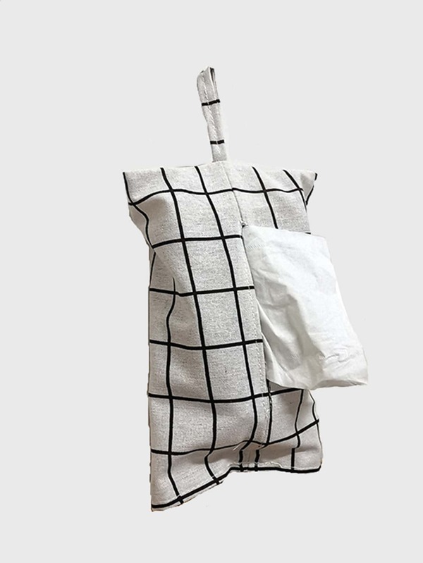 1pc White Plaid Fabric Wall-Mounted Tissue Paper Holder, Linen Napkin Dispenser Organizer For Home Decor, Car, Home Stuff, Table, Home Decorations, Home Organization And Storage, Room Decor, Room Decor Bedroom, Kitchen Accessories, Kitchen Tools, Organizer Kitchen, Travel, Holiday,Tissue Box Holder,Napkin Holder,Festival Family Gathering,Kitchen Dining Table DecorFor Home Kitchen Bedroom Living Room Dining Room, Home Decoration Accessories, Decorative Box,Women Wedding Gift,Summer Travel Holiday Festival Must-Have