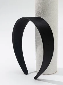 素色寬髮箍 - 黑色 - 查看 1