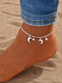 1入組月亮和鈴鐺墜飾腳錬銅首飾類