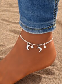 1入組月亮和鈴鐺墜飾腳錬銅首飾類