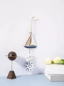 1入組木頭帆船掛飾 - 彩色 - 查看 1