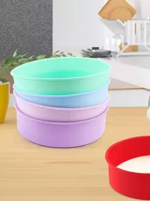 1入組新款矽膠圓形蛋糕模具、夾心蛋糕矽膠蛋糕盤模具、彩虹蛋糕、樹脂杯墊 - 藍色 - 查看 7