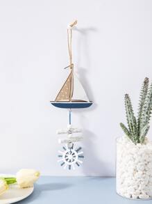 1入組木頭帆船掛飾 - 彩色 - 查看 5