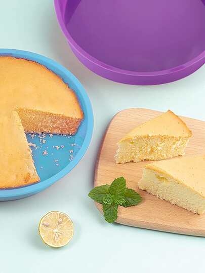 1入組新款矽膠圓形蛋糕模具、夾心蛋糕矽膠蛋糕盤模具、彩虹蛋糕、樹脂杯墊