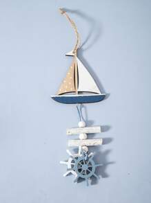 1入組木頭帆船掛飾 - 彩色 - 查看 6