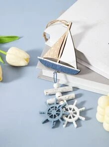 1入組木頭帆船掛飾 - 彩色 - 查看 7