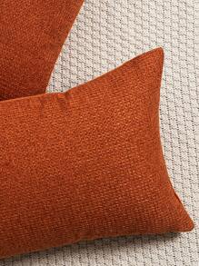 1pc Solid Color Textured Sofa Cushion Cover Or Lumbar Pillow Cover, Pillow Insert Not Included