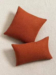 1pc Solid Color Textured Sofa Cushion Cover Or Lumbar Pillow Cover, Pillow Insert Not Included