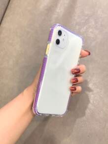 Contrast Frame Clear Phone Case - Purple - View 2
