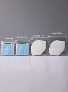 10入組透明防水面罩收納袋 - 無色 - 查看 3