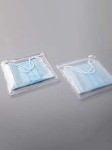 10入組透明防水面罩收納袋 - 無色 - 查看 4