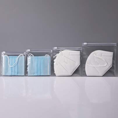 10入組透明防水面罩收納袋