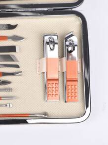 18 piezas set herramienta de arte de uña - Beis - Ver 4