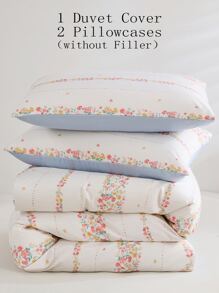 Ditsy Floral Pattern Duvet Cover Set Without Filler - Multicolor - View 4