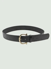Cinturón con hebilla metálica - Negro - Ver 2