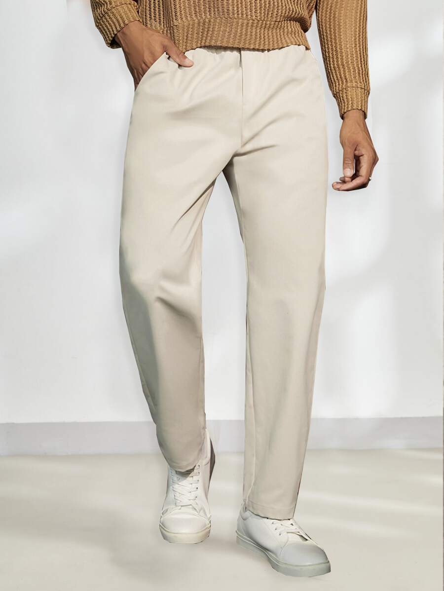 GENTILAND Quần Nam Túi màu trơn Giải trí - Màu be - Xem 1