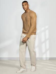 GENTILAND Quần Nam Túi màu trơn Giải trí - Màu be - Xem 3